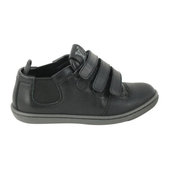 Louis Vuitton Rare Toddler Sz 25 Black Leather Slalom Sneaker 128lv1 - Picture 1 of 12